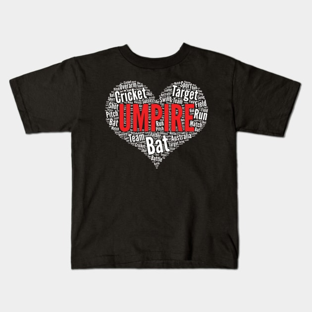 Umpire Heart Shape Word Cloud Design print Kids T-Shirt by theodoros20